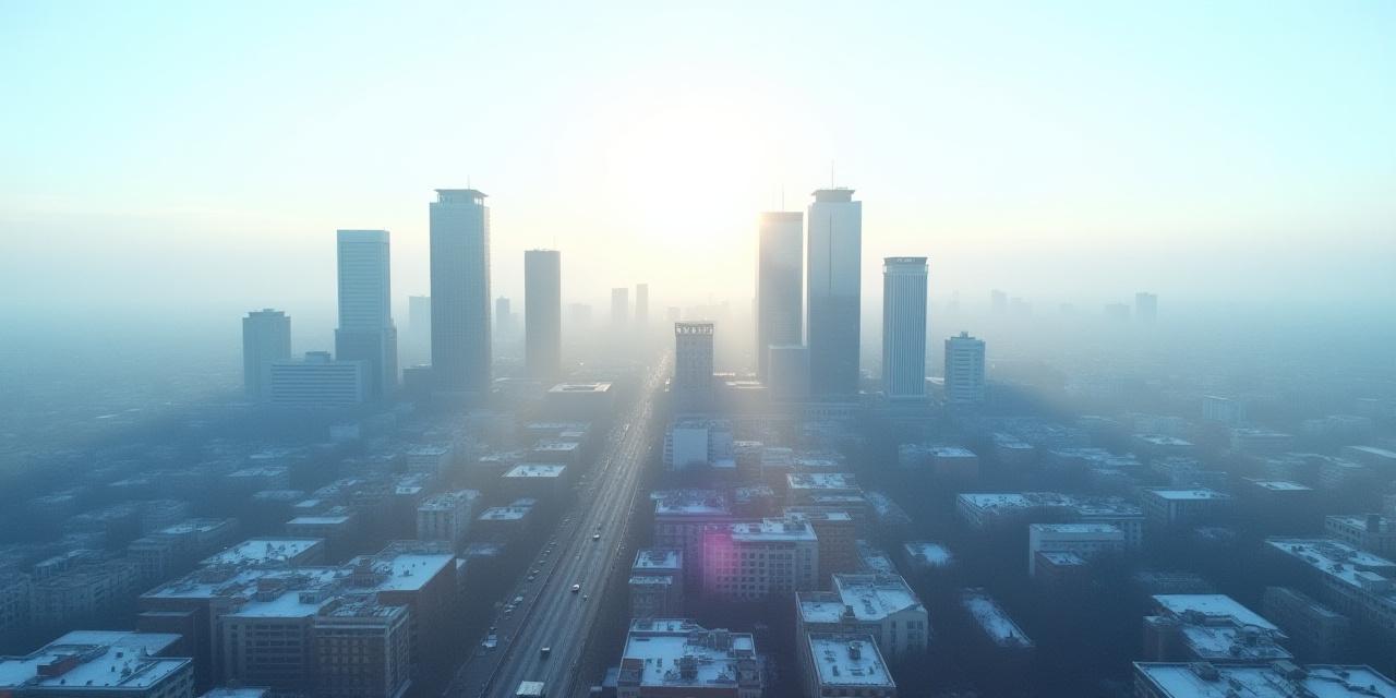 Infraestructura urbana de Madrid en invierno